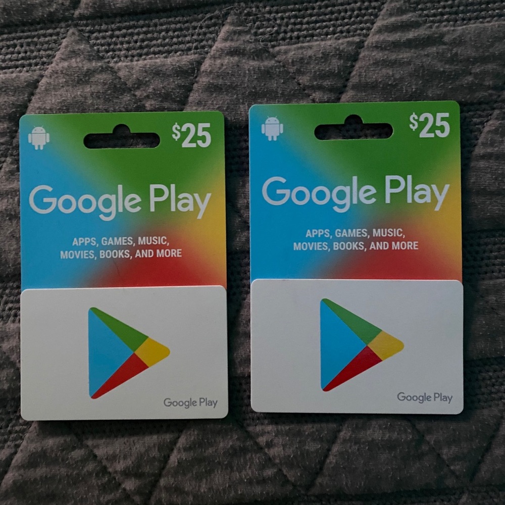 BRAND NEW GOOGLE PLAY STORE CARDS $25 EACH